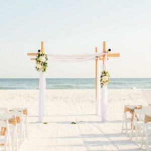 White Bamboo arch by Beach Weddings Alabama
